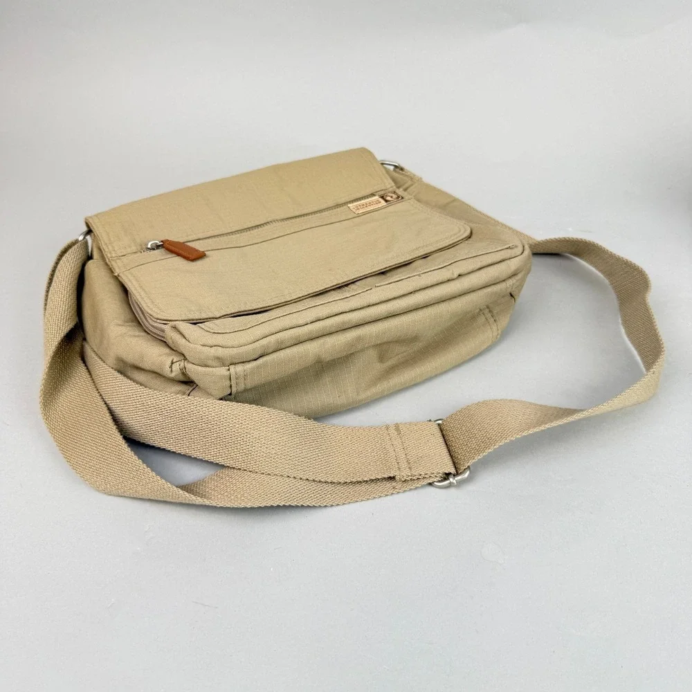 Authentic Collection Messenger Bag Unisex Medium Tan Good Ripstop Crossbody